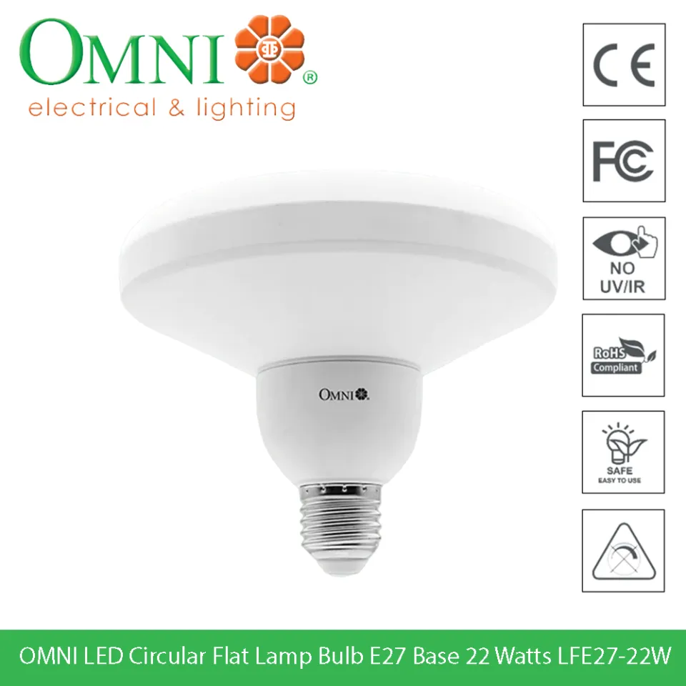 OMNI LED Circular Flat Lamp Bulb E27 Base 22 Watts LFE27 22W