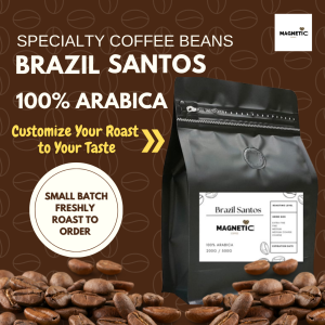 100% Arabica Coffee Beans Brazil Santos | Custom Slow Roast On Demand | Whole Bean 200g 500g