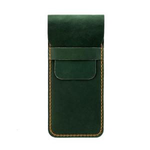 Vintage Leather Pen Case Large Compartment Pen Pouches Portable Travel Fountain Pens Organiser Sleeve For Men Women