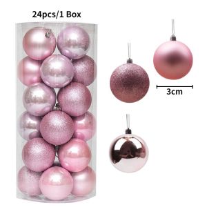 6/12/24pcs Christmas Ball Xmas Tree Decor Festive Wedding Party Decor for the Family Xmas Accessories