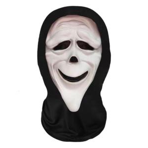 หน้ากากสวมบทบาทที่สะดวกสบายหมวกไหมพรมลายหัวกะโหลกน่ากลัวสำหรับการชุมนุมในธีมของตกแต่งงานปาร์ตี้ที่อ่อนโยนหน้ากากปิดหน้าสมจริง