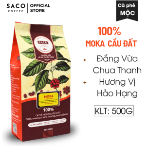 500g Cafe Moka Cầu Đất nguyên chất rang mộc vị đắng nhẹ chua thanh ngọt thơm quyến rũ cà phê rang xay từ Saco coffee