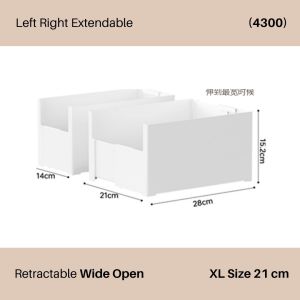 SG Extend It Retractable Expandable Adjustable Storage Organiser Box White NEW By Thehomeshoppe
