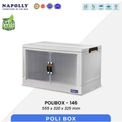 LEMARI LIPAT PLASTIK NAPOLLY POLIBOX RODA RAK SERBAGUNA CONTAINER BOX