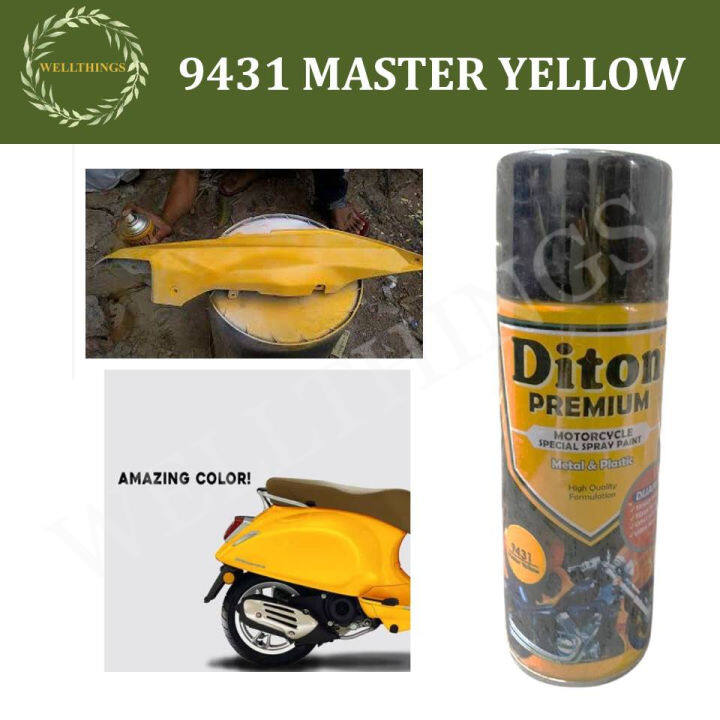 Cat Pilox Diton Premium 9431 Master Yellow 400cc Kuning Solid Oren Pylox Sepeda Motor Mobil 3100