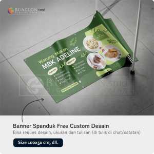PRINT CETAK SPANDUK BANNER WARUNG MAKAN WARNA HIJAU TUA FREE DESAIN