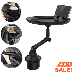 COD Car Tray For Eating Adjustable 360 Swivel Cup Holder Food With Phone Slot Fits