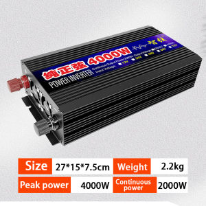 Power Inverter Pure Sine Wave 1000W/3000W Converter DC12V/24V to AC220V Use For Electric Vehicle Car Home Appliance Travel Adapter