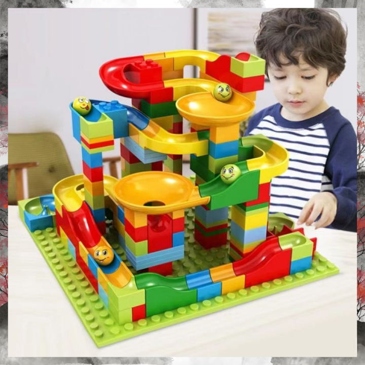 DIY marble race track ball block funnel slide brick children toys kids ...