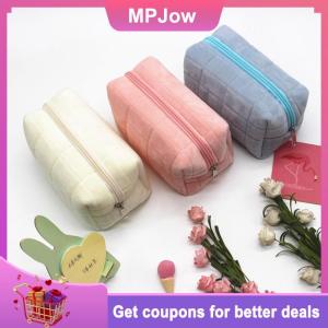 【MPJow】 Cute Fur Makeup Bag For Women Zipper Large Solid Color Cosmetic Bag Travel Cosmetic Bags Cute Mini Zipper Toiletry Bag