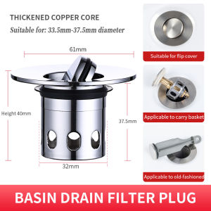 Universal Stainless Steel Bathroom Washbasin Sink Drain Filter Hair Trap Anti-Clog Plug Bathroom Accessories