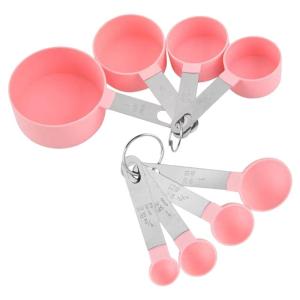 Heavy Duty Nonrust Steel Measuring Cups Spoons 8 Piece Set Accurate Baking Tool Dishwasher Safe Construction