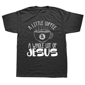 Funny Coffee Art Pure Cotton Funny Graphic T-Shirt Short Sleeve Humor Streetwear Tee Loose Fit Clothing for Men And Women