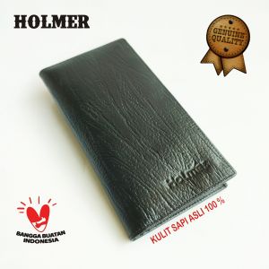 Dompet Pria Elegan Kulit Asli Premium Hitam - Desain Klasik