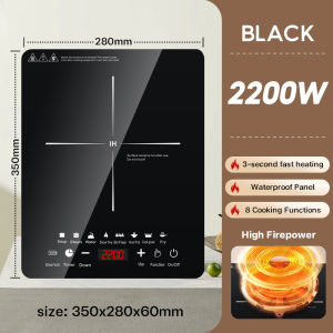 Jumbo Induction Cooker Touch Screen Multifunctional Electric Stove High Power 2200W Energy-Saving Timing Waterproof
