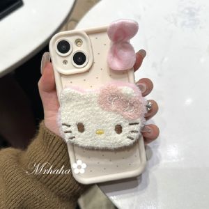 MrHaHa Casing For iphone 16 promax 16plus 15 promax pro 15 plus 14 promax 11 promax iPhone 16 15 14 13 12 11 Pro Max X XR Xs Max 3D Cartoon Cute Kitty Cat Doll With Chain INS Style Colorful Phone Cases TPU Soft Silicone Shockproof Phone Back Cover