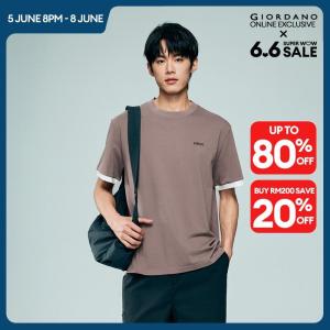 Giordano Beau Monde Men Men Round Neck T-Shirt Free Shipping 13026320