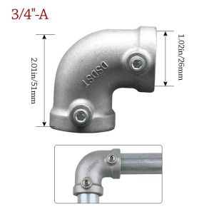 MUNCHX Aluminum Alloy Steel Pipe Fitting Connector 1\2/3\4" Fixed buckle Circular Pipe Connector  DIY Frame Fasteners Steel Tube Shelf