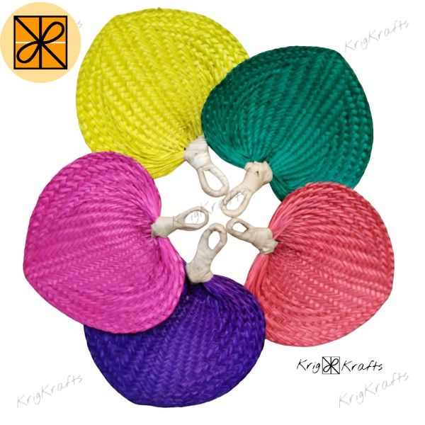 KrigKrafts Colored Large Native Anahaw Abaniko Hand Fan 13-14 Pamaypay ...