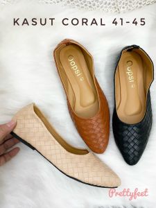 Prettyfeet CORAL Kasut Wanita Plus Size - Shoes Women- Size 41 to 45 (Ready Stock)