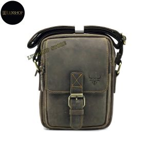 M Size Sling Bag Full Cow Leather Shoulder Bag CrossBody Leather Messenger Bag Beg Sandang Kulit Lembu Lelaki