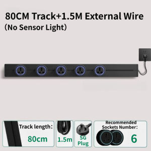 [SG Stock]8000W Power Track Socket with SG Plug 1.5M Extension Cord No Drill Power Strip Outlet for Home Kitchen Office