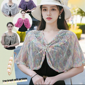 Ice Silk Cervical Protection Outer Hoodie Traveling Spring and Summer Knitted Brooch Hoodie