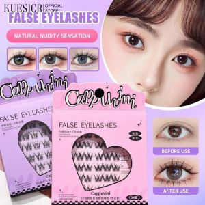 KUESICR Glue Free False Eyelashes 5D Floral Curl False Eyelashes Without Glue Natural False Eyelashes Eye End Lengthening False Eyelashes