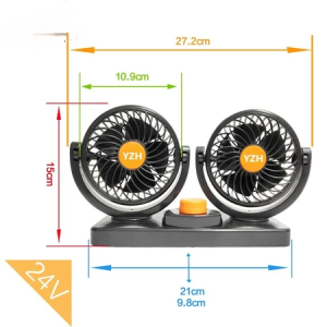 Kipas Angin Mobil Dua Kepala Double Head Fan Kipas Mobil Pick Up Truk Bus 12V-24V