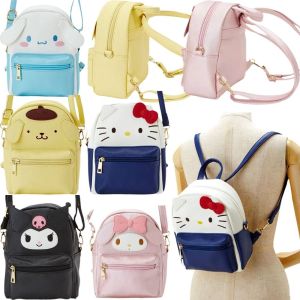 YUCHEN PU Leather Kuromi Backpack KT Cat Cartoon Cinnamoroll Crossbody Bag Portable Large Capacity My Melody Shoulder Bag Girl