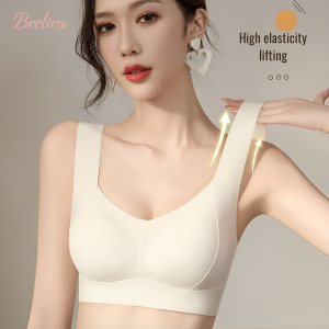 『Brelira』Sports Bra Seamless Anti-Sagging Wireless Bra Fixed Cup Ultra-Thin Breathable Non-Removable Pad Women Tank Top