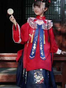 ชุดฮั่นฟูสไตล์ราชวงศ์หมิงสำหรับเด็ก ชุดโบราณสำหรับเด็กผู้หญิง ชุดถังฤดูใบไม้ผลิและฤดูใบไม้ร่วง ชุดไหล่เมฆนางฟ้าฟองซือ 2022 สาวน้อยสไตล์ใหม่