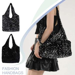 CRNGW Evening Bag Sequin Tote Bag Purse Shiny Hobo Bag Simple Large Blingbling Handbag Girls