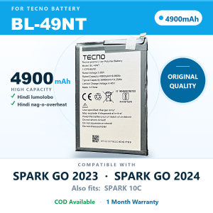 Promote:Tecno spark go 2023 / Spark GO 2024 /POP 7 PRO Battery BL-49NT