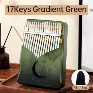 17-Note Thumb Piano for Beginners with Kalimba Accents - Light Wooden Finger Piano Gift for Music Lovers & Birthdays Portable Compact Design Music Education Artistic Design Natural Wood Finish