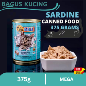 MEGA WET CANNED CAT FOOD Makanan Tin Kuching 400grams - TUNA / CHICKEN/ SARDINE/ DEEP SEA FISH
