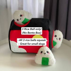 Squeaky Multi-part Hugsmart Cute Japanese Sushi Bento Bread Toast Picnic Set Interactive Puzzle Hide Treats Burrow Nosework Snuffle Plush Pet Dog Puppy Cat Soft Toy with Squeaker Sound