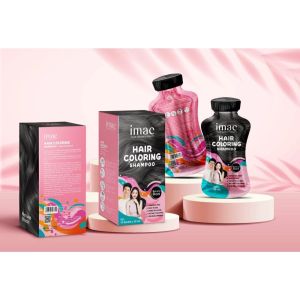 IMAC Hair Coloring Shampoo 30ml Pewarna Rambut AMMONIA FREE + Sarung Tangan