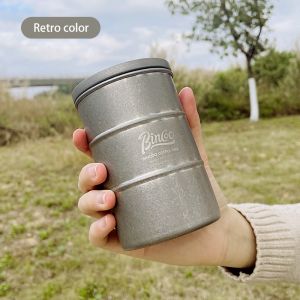 Bincoo Coffee Storage Jar Outdoor Coffee Powder Sealing Outdoor Exposed Camp Storage Canister Stainless Steel Coffee Tea Tank