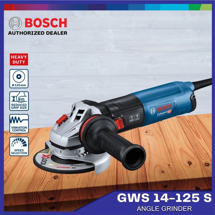 Bosch GWS 14-125 S 5" Angle Grinder 125 mm Disc 1400 watts HD Power ...