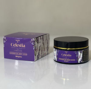 Celestia Aromatic Essence Soothing Lavender Body Scrub - Moisturizing & Exfoliating Luxury Gift Set - 300g