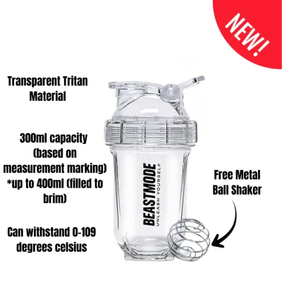 (SG SELLER) Beastmode BPA Free Protein Shake 750ml Large Capacity Tritan PP Gym Workout Shaker Water Bottle Cycling
