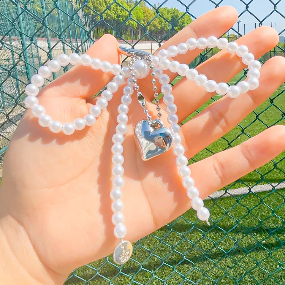 SMUOBT 2Pcs Silver Heart Keychains For Women, Aesthetic Bow Heart