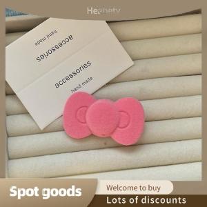 Heabety Fashion Sweet Cute Autumn Winter Flocking Bow Hairpin For Women Girls Fashion Hair Clip Side Clip Headwear Hair Accessories Gifts