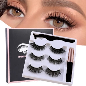 3 Cặp Lông Mi Từ Tính Lông Mi Chồn 3D Bộ Nhíp Kẻ Mắt Lông Mi Bền Màu Chống Nước Từ Tính Trang Điểm Lông Mi Giả Tự Nhiên Lông Mi Giả Ngắn Không Cần Keo Dễ Dán Cong Không Nặng Trên Mí Mắt Phụ Kiện Trang Điểm