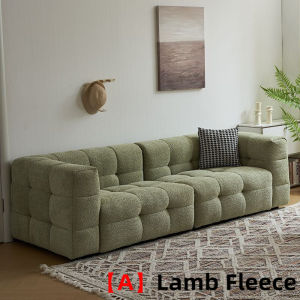 CraftedLiving SG-French Style Lamb Wool Sofa Nordic Fabric -Friendly Leather Sofa 23 Seater