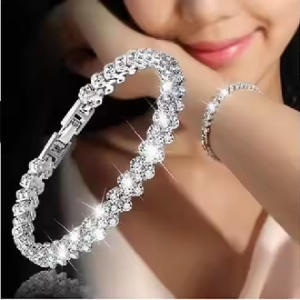 Roman Style Crystal Bracelets electroplate 925 Bangles