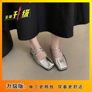 Free Shipping Retro WomenS Shoes Shallow-Toe Flats Spring Korean-Style Elegant Low-Heeled WomenS Shoes Spring Korean-Style Elegant Low-Heeled WomenS Shoes