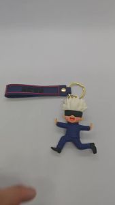 Jujutsu Kaisen Satoru Gojo Key Chain Cute Kawaii Chibi Figure Birthday Gift For Friend Classmate Anime Collector Present Backpack Strap Tag Soft Charm 1pc