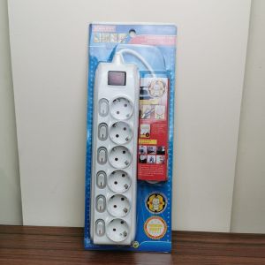 Kenmaster F-66 Stop Kontak 6 lubang On Off - Colokan Listrik 6 Socket On Off